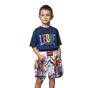 Pantalones infantil Muay Thai Leone Hero blancos