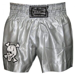 Pantalones Muay Thai Charlie Calavera plata