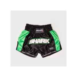Pantalon Muay Thai Shark Rainbow Purple negro fluor