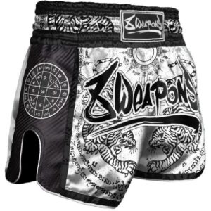 Pantalones Muay Thai 8 Weapons Sak Yant blancos