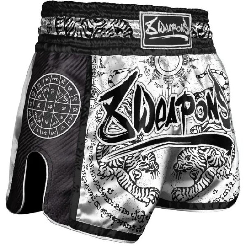 Pantalones Muay Thai 8 Weapons Sak Yant blancos