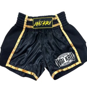 Pantalones Muay Thai Waikru Retro Mesh negros