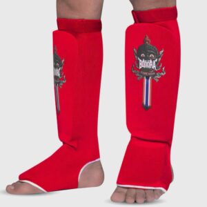 Espinilleras Tubular Buddha rojas