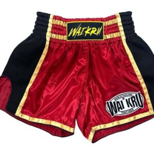 Pantalones Muay Thai Waikru Retro Mesh rojos