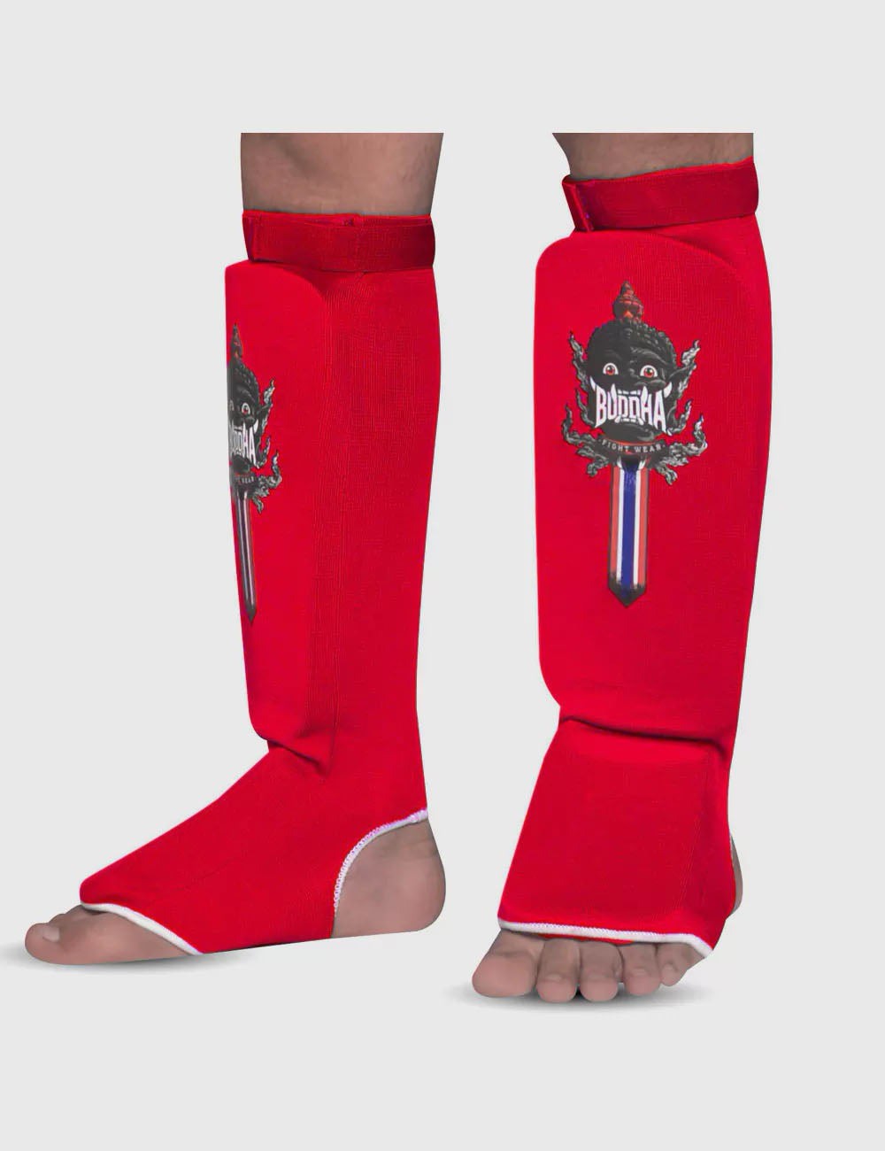 Espinilleras Tubular Buddha rojas