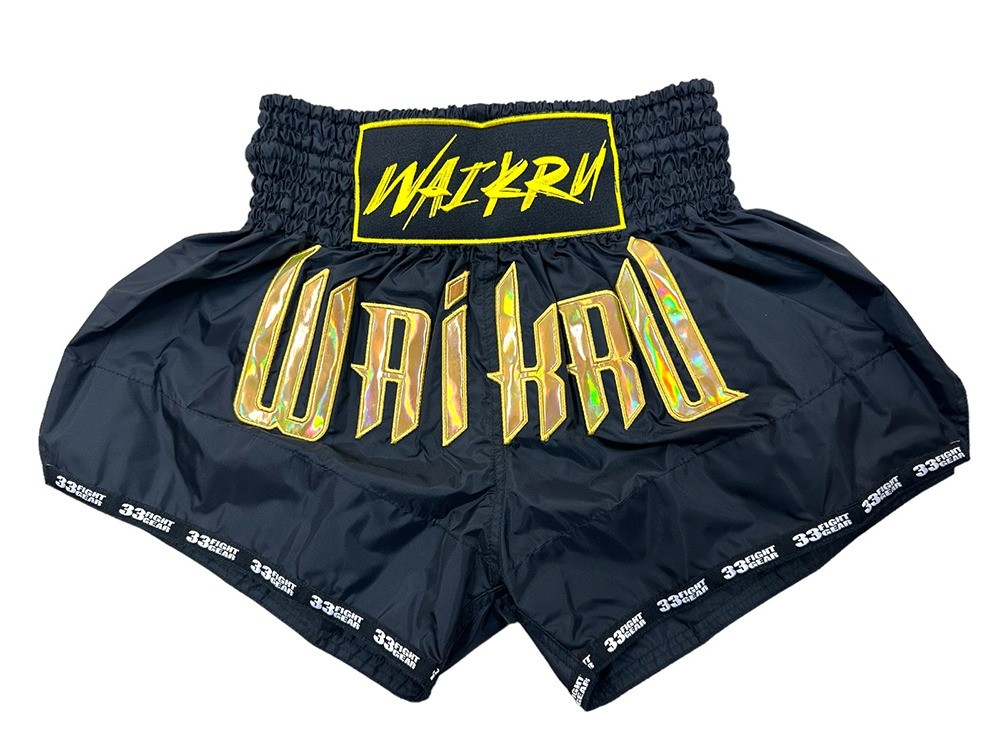 Pantalones Muay Thai Waikru Hybrid Ripstop negro
