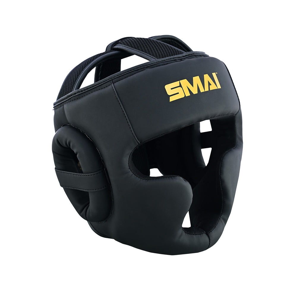Casco de Boxeo Smai Gold negro