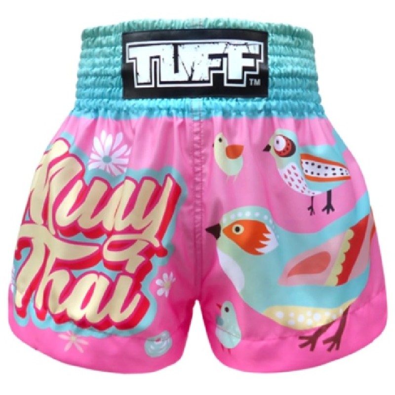 Pantalones Muay Thai TUFF Pink Pastel Birds