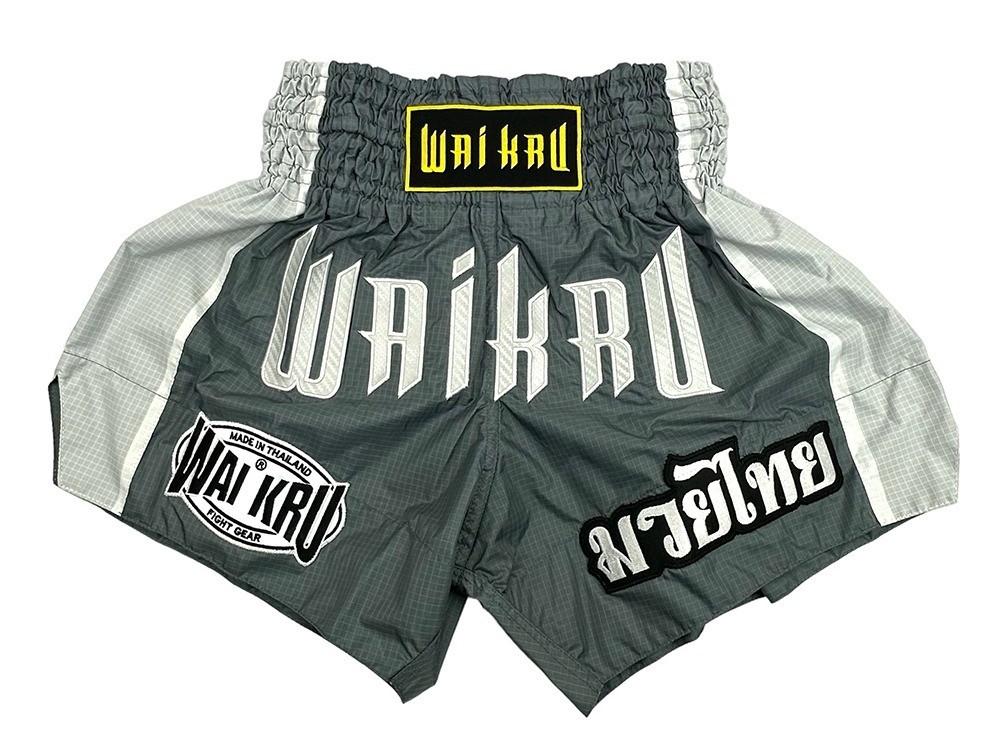 Pantalones Muay Thai Waikru Channel 7 gris
