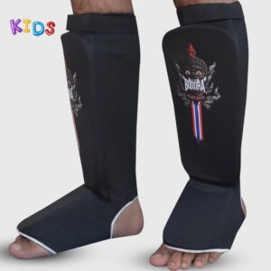 Espinilleras Infantiles Tubular Buddha negras